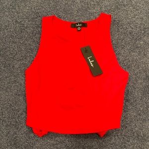 Red crop top from Lulus